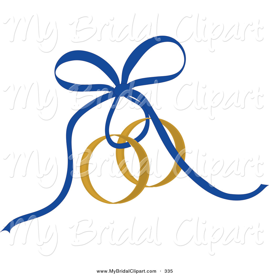 Blue Wedding Rings And Ribbon Clipart   Wedding Photo