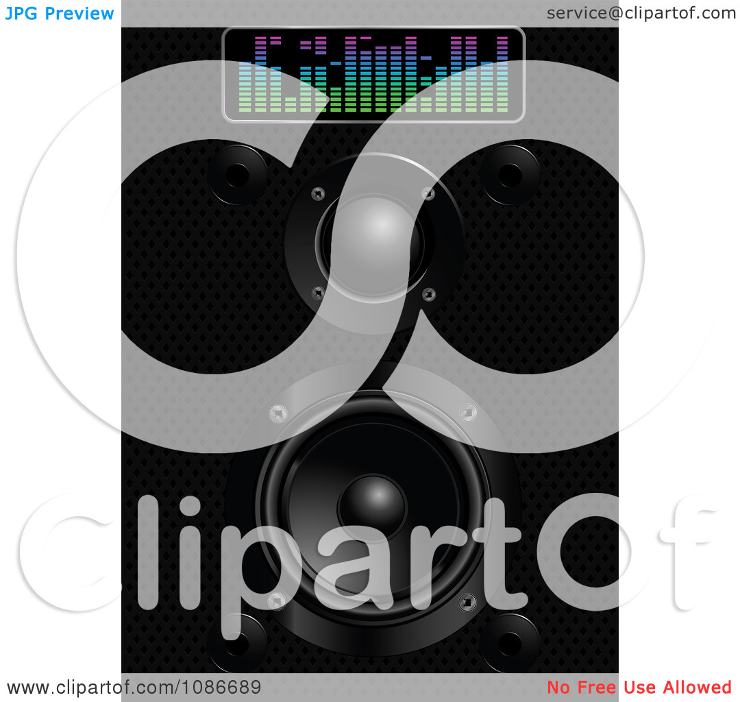 Clipart 3d Black Speaker Box And Equalizer   Royalty Free Vector