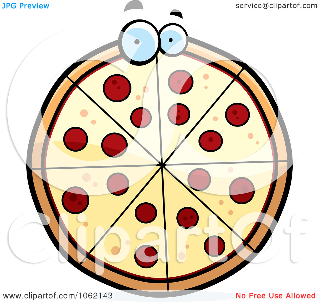 Clipart Pepperoni Pizza Character   Royalty Free Vector Illustration