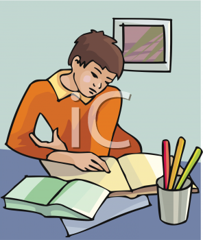 Clipart Picture Of A Boy Doing Homework