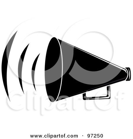 Free  Rf  Clipart Illustration Of A Loud Black Megaphone With Sound