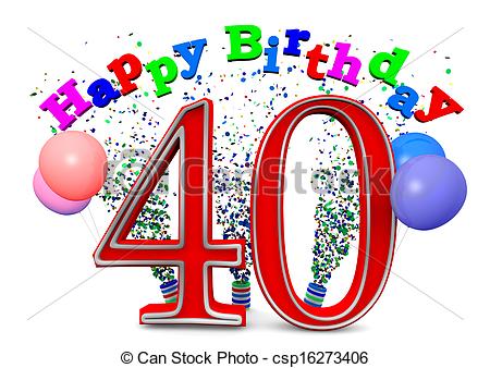 Happy 40th Birthday Clipart