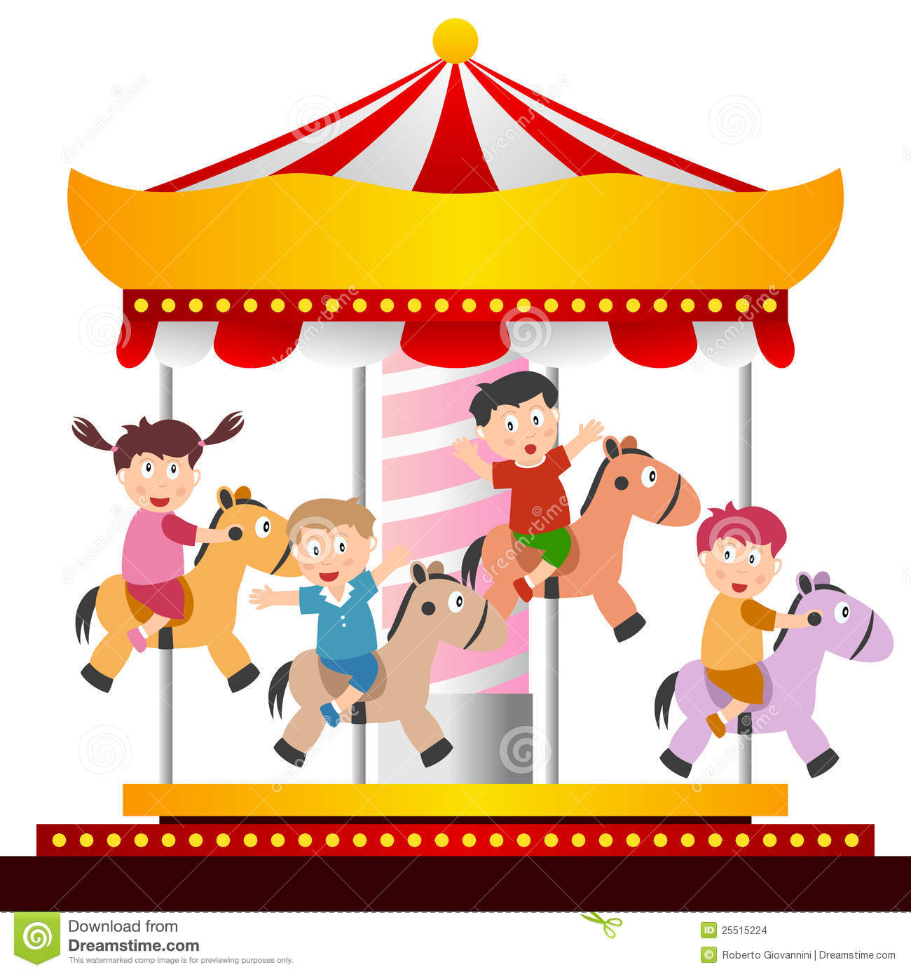 Having A Ride On The Carousel Or Merry Go Round  Eps File Available