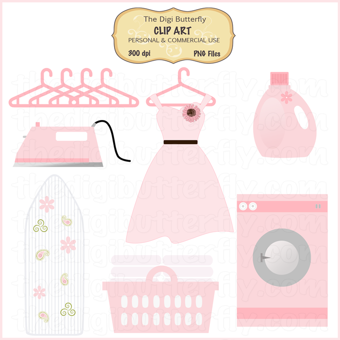 Home Clip Art Pink Laundry Room Clip Art