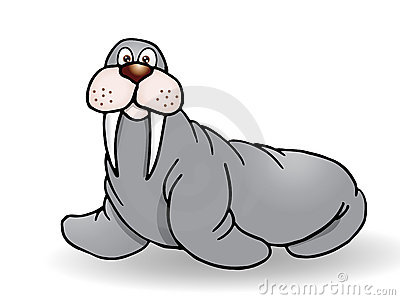 Illustration Of Cute Seal Walrus Isolated On White Background