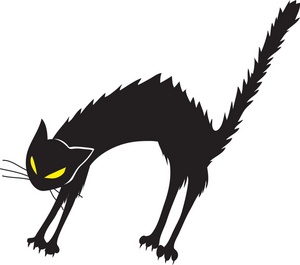 Scared Black Cat Silhouette
