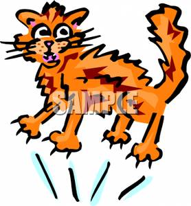 Scared Orange Cat   Royalty Free Clipart Picture