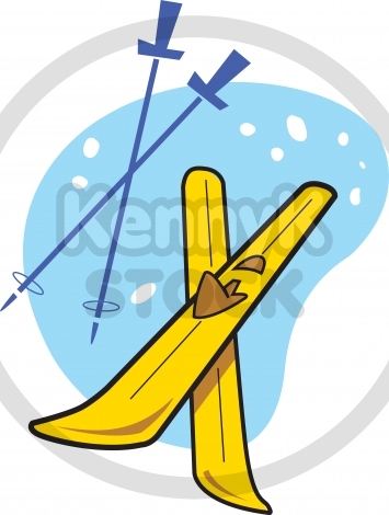 Skis Vector A Pair Of And Poles Clipart