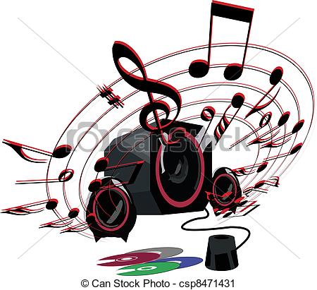 Speaker With Speakers At Full Volume Csp8471431   Search Clipart