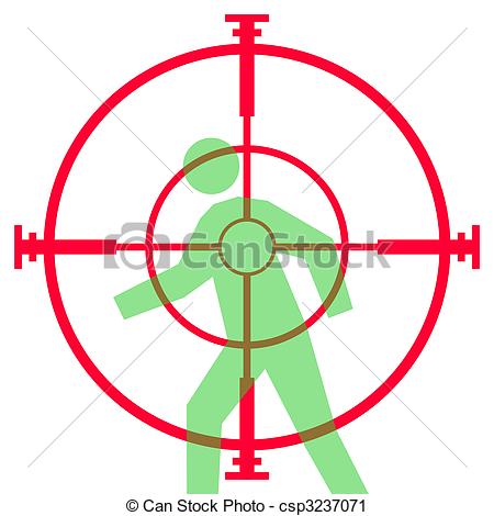 Stock Illustration   Sniper Rifle Sight Or Scope   Stock Illustration