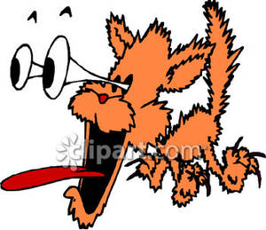 Terrified Cat Cartoon   Royalty Free Clipart Picture