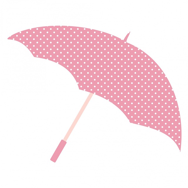 Umbrella Pink Polka Dots Spots Cute Clipart