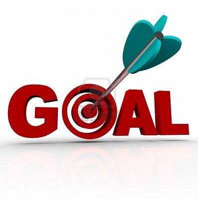 8671262 The Word Goal With An Arrow Shot Into The Target Within The    