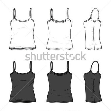 Blank Women S Tank Top In Front Back And Side Views Vector