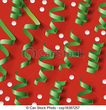 Clipart Vector Of Christmas Party Design With Streamers And Confetti