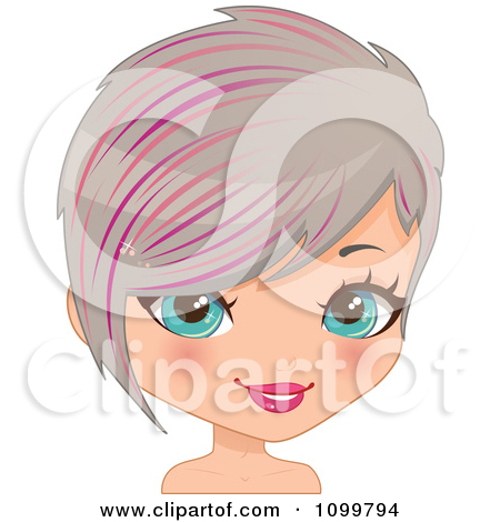 Clipart Woman With Black Hair In A Bob Cut 2   Royalty Free Vector