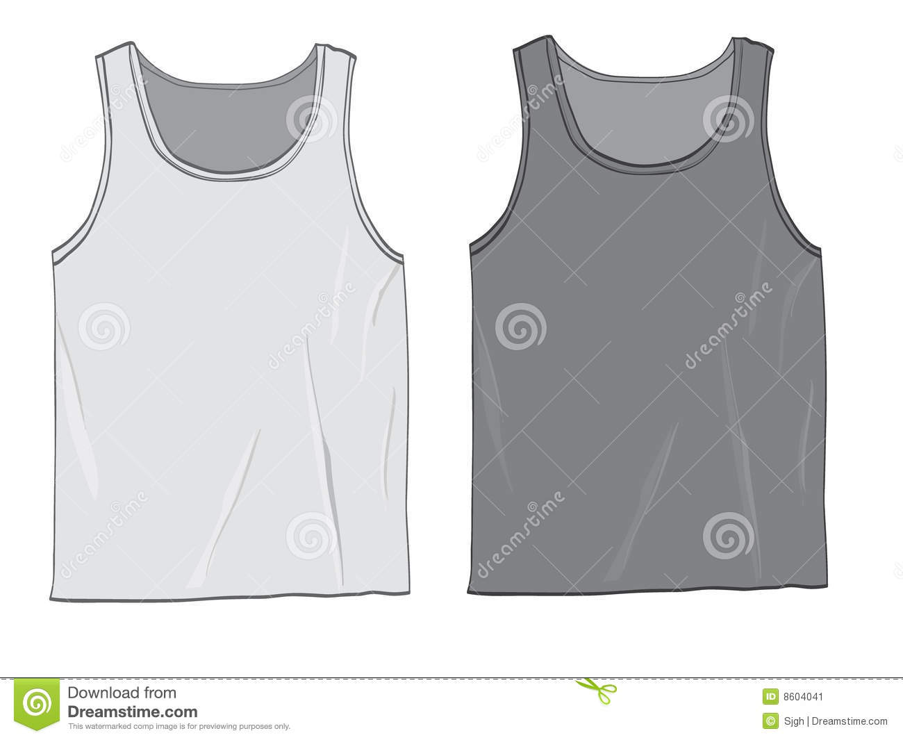 Grey Tank Top Design Template With Front And Back