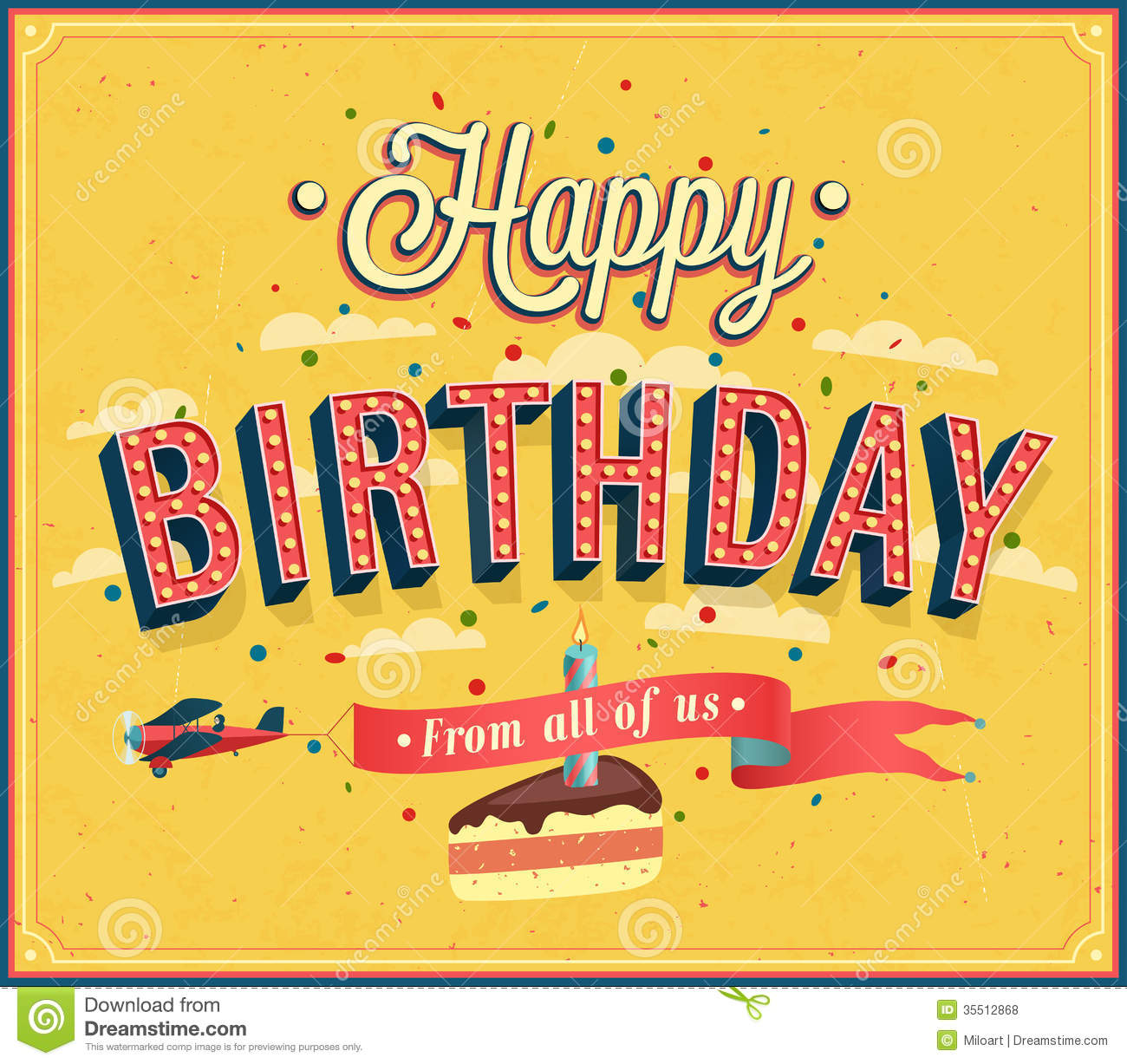 Happy Birthday Typographic Design  Royalty Free Stock Photos   Image