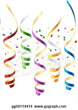 Illustration Of Curled Party Streamers  Clipart Drawing Gg58114414