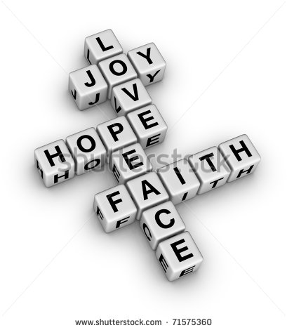 Joy Love Hope Peace And Faith  Crossword Puzzle Reminder Of The