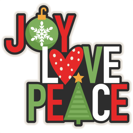 Joy Love Peace Christmas Title Scrapbook Cut File Cute Clipart Files