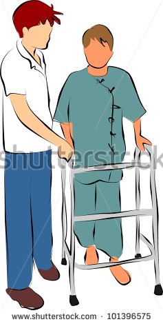 Nurse Helping Woman With Rehabilitation Stock Vector Illustration