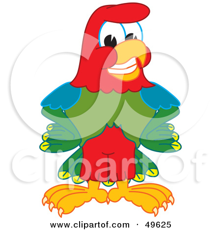 Poster Art Print  Macaw Parrot Character Mascot With Parents By    