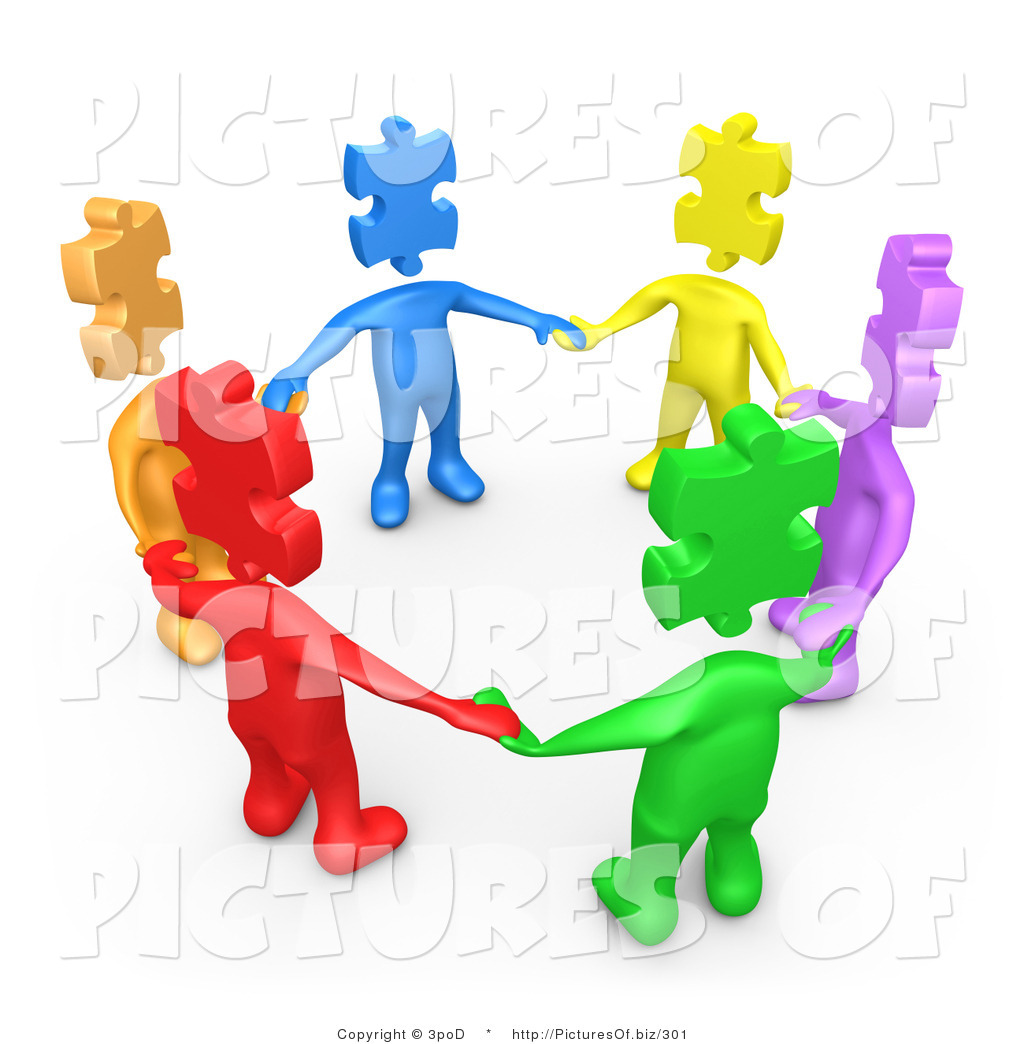 Puzzle Piece People Holding Hands In Unity Clip Art 3pod