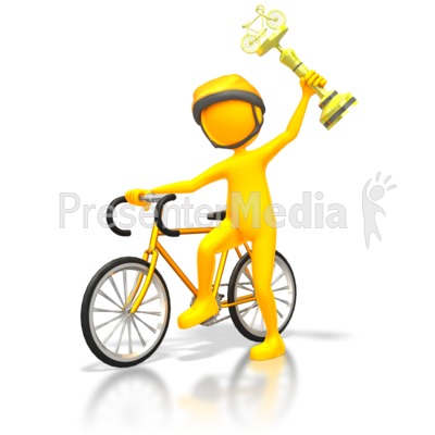 Racer Winner Gold Trophy Presentation Clipart