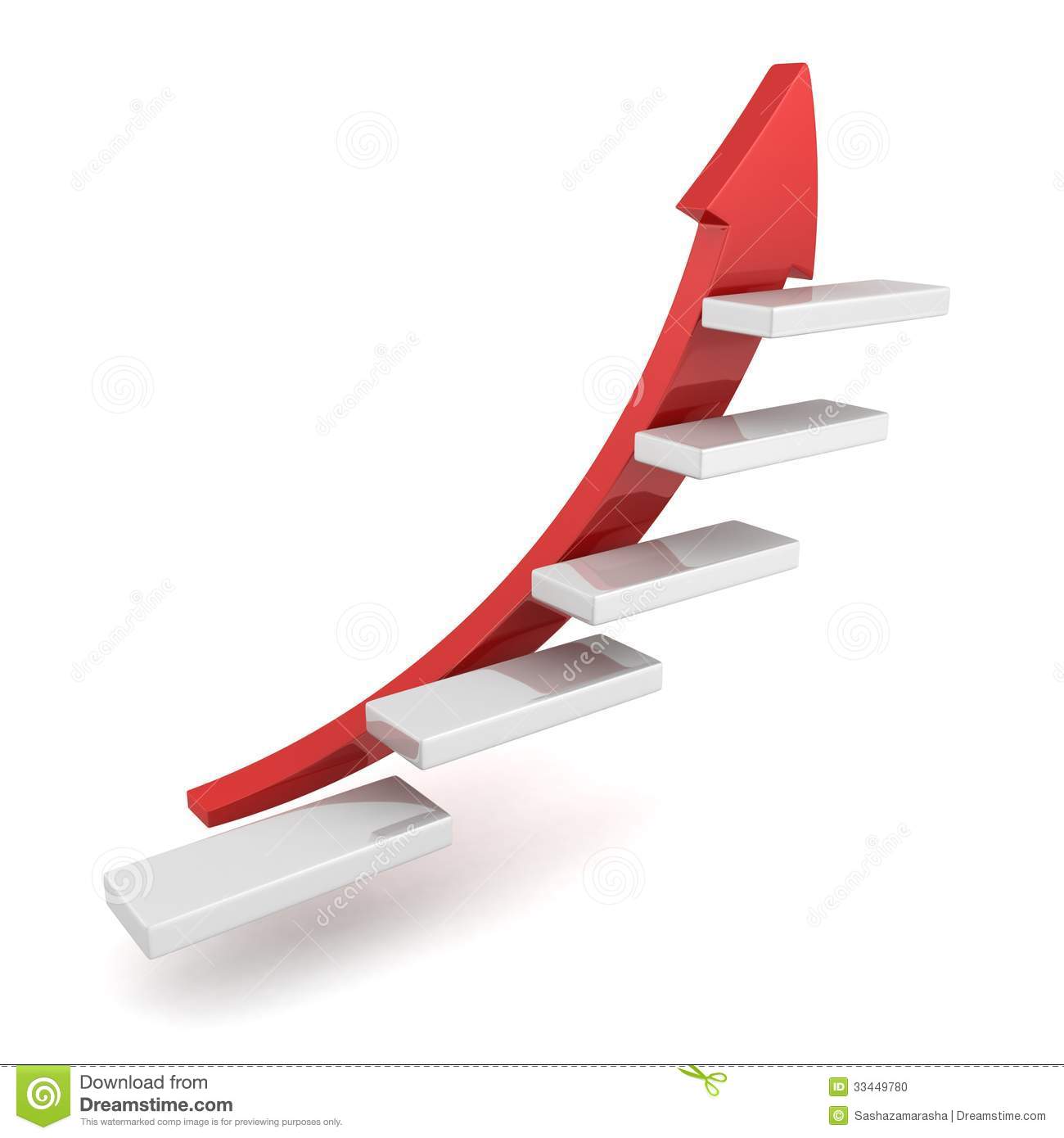 Red Growing Up Success Arrow And Upstairs Steps La Stock Photo   Image
