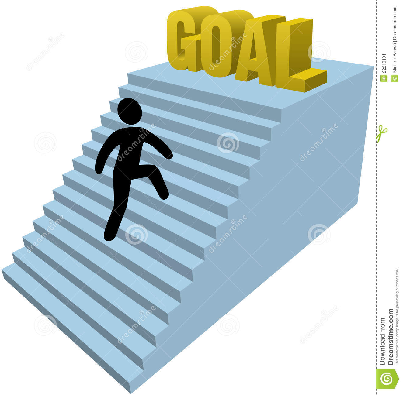 Stick Figure Person Climb Steps Achieve Goal Stock Image   Image
