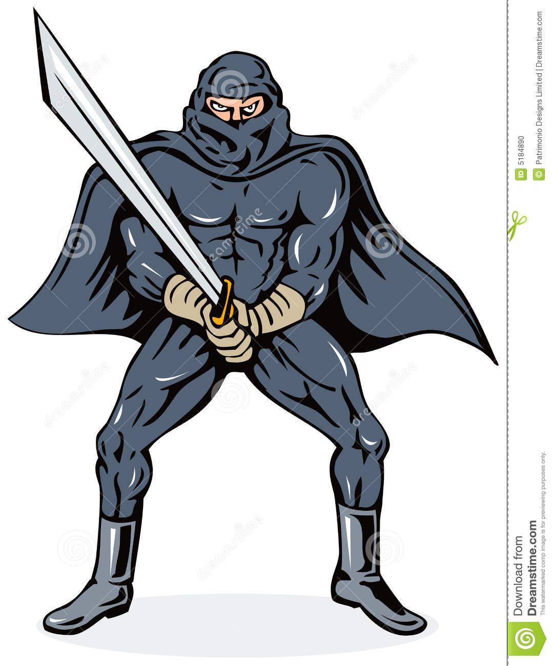 Vector Art Of A Super Ninja Isolated On White Background 
