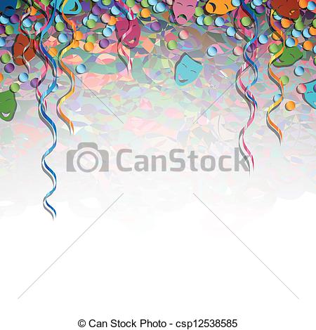 Vector Of Confetti And Streamers   Vector Illustration Of A Colorful