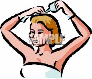Woman Dying Her Hair Clipart Picture