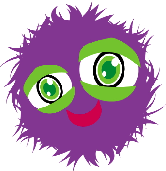 Clip Art Of A Smiling Fuzzy Purple Monster With Green Eyes
