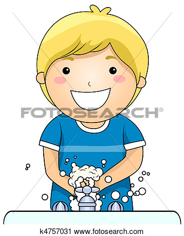 Clipart   Kid Washing Hands  Fotosearch   Search Clip Art