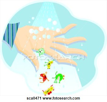 Clipart   Washing Germs Away With Soap  Fotosearch   Search Clipart