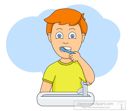 Dental   Boy Brushing Teeth 1030   Classroom Clipart
