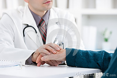 Doctor Holding Patient S Hand Helping Hand Concept