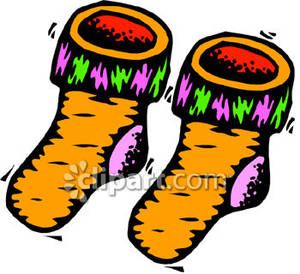 Fuzzy Orange Socks   Royalty Free Clipart Picture