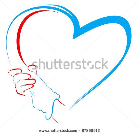 Hand Holds Hand With Heart   Stock Photo