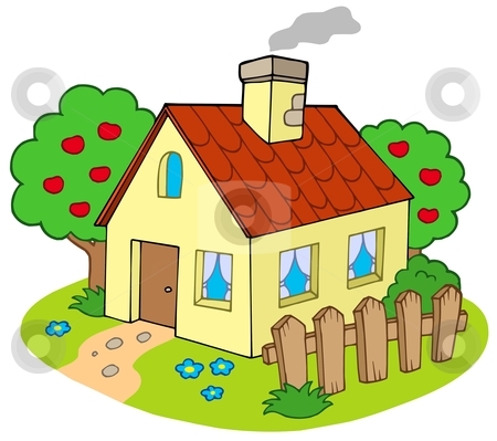 House With Garden Stock Vector Clipart House With Garden   Vector