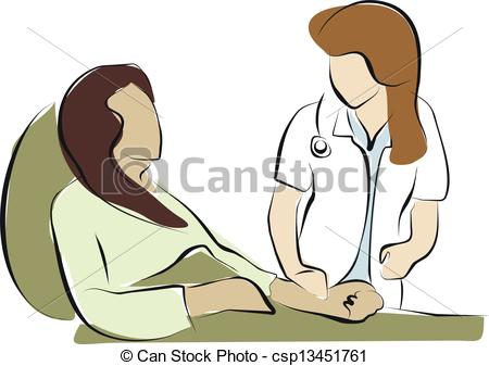Illustration Of Doctor And Patient   Doctor Holding Patientu2019s Hand