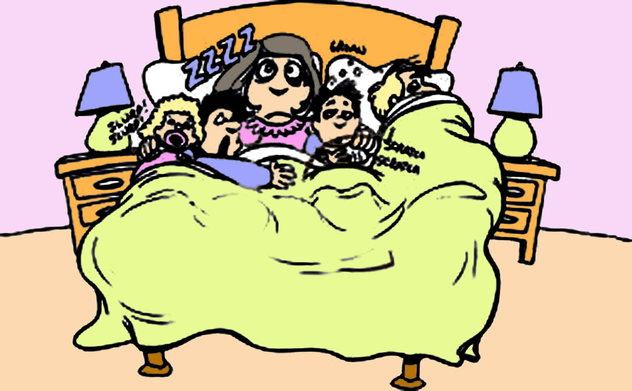 In Their Parents Bed Royalty Free Clipart Picture 091010 006362 272053