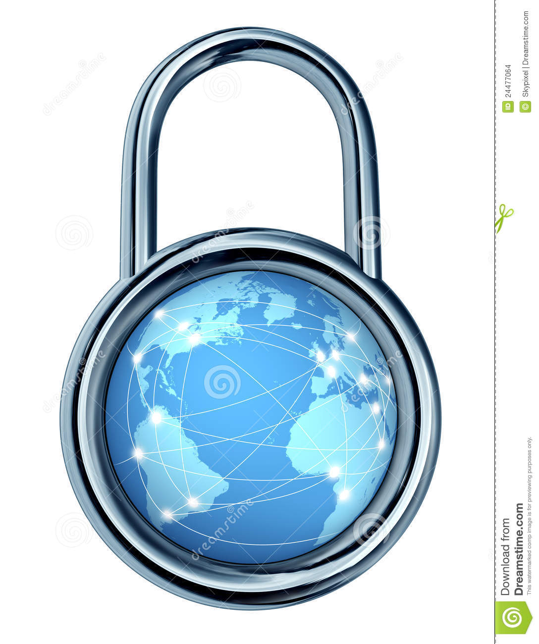 Internet Security Lock With A Locking Symbol In The Shape Of A Circle