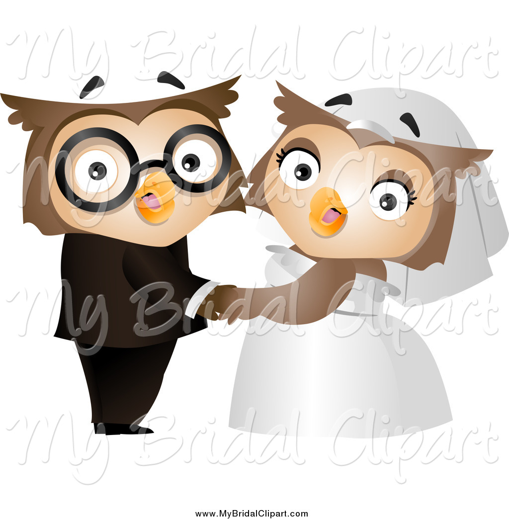 Larger Preview  Bridal Clipart Of A Bride And Groom Owl Wedding Couple