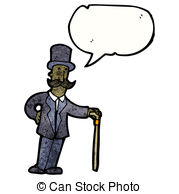 Man With Top Hat Vector Clipart And Illustrations