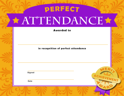 Perfect Attendance Clip Art
