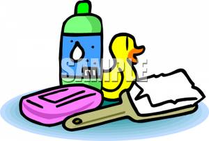 Shampoo And Bath Items   Royalty Free Clipart Picture