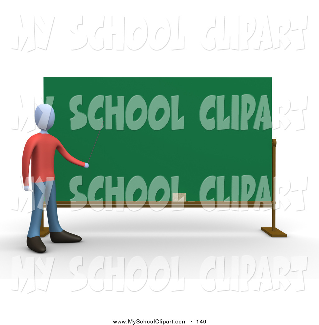 Teacher At Chalkboard Clipart